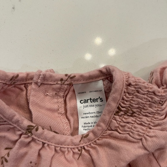 Carter's Blush Leaf Print Bodysuit - Picture 3 of 3